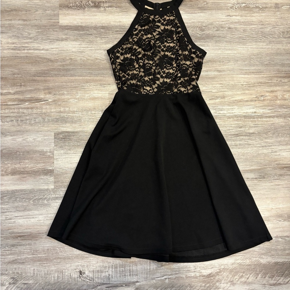 SHEIN Black Lace Midi Dress